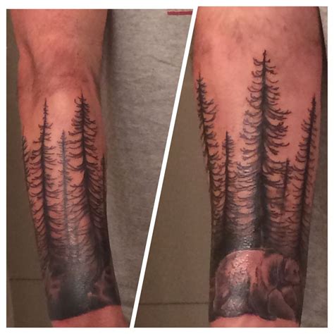 Bear in the Woods Tattoo Design