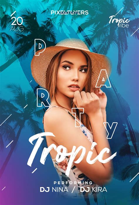 Tropic Party Free PSD Flyer Template | Psd flyer templates, Free psd ...