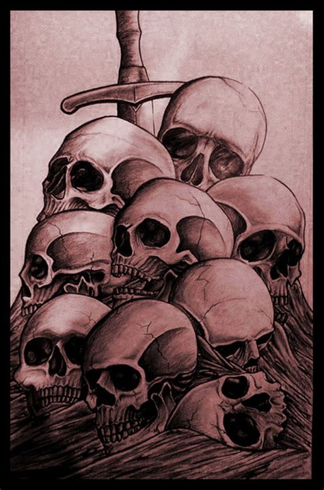 Skull Pile Drawing at PaintingValley.com | Explore collection of Skull ...