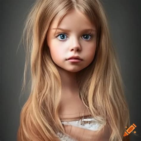 Cute little girl with brown hair in a german suburban neighborhood on Craiyon