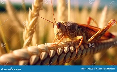 A Swarm of Locusts in the Fields of Wheat. Consume Crops, Generative AI ...