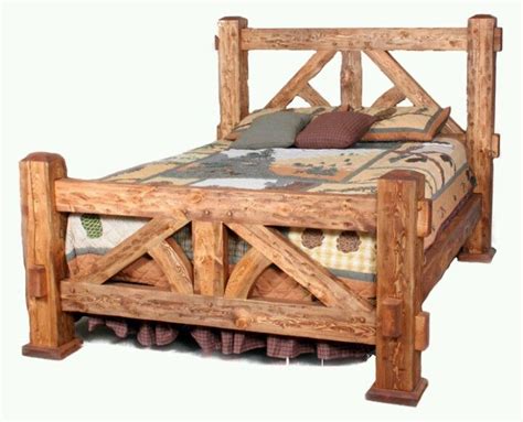 .Solid & Rustic bed | Rustic bedroom furniture, Cabin furniture, Rustic ...