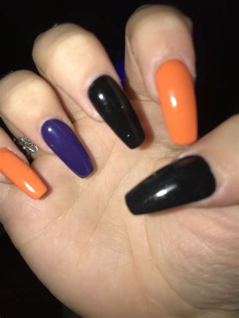 Dazzle Your Nail With Black, Orange, And Purple – The FSHN