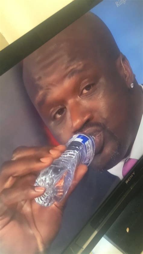 Shaq makes the water bottle look like it's kid size. : r/funny