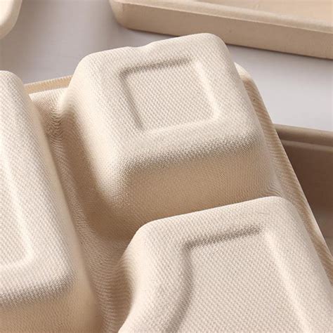 Free Sample 1400ml Microwavable Bagasse Packaging Biodegradable Tableware Food Packing Box ...