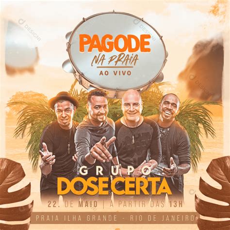 Flyer Pagode Ao Vivo na Praia Social Media PSD Editável [download ...