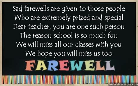 Farewell Poems for Teacher: Goodbye Poems for Teacher – WishesMessages.com