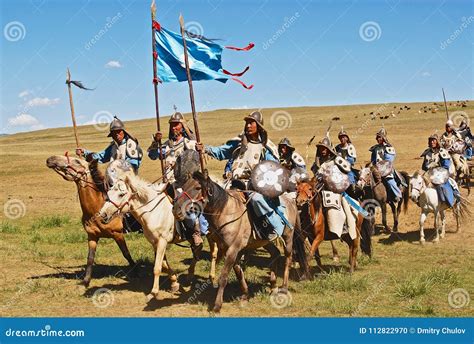 Mongolian Horse Riders Take Part in the Traditional Historical Show of ...