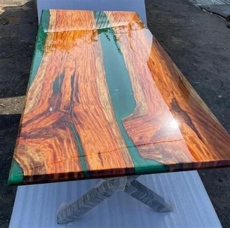 Acacia Wood Green Epoxy Resin Table Top, For Everywhere at Rs 2200/sq ft in Agra