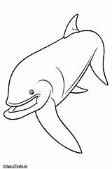Blue Whale Friendly coloring Page sketch template