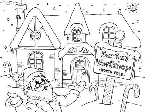 Free Santa's Workshop Coloring Pages — Sew Cute Patterns | Santa ...