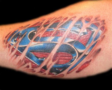 superman logo done by mel Badass Tattoos, Cool Tattoos, Rip Tattoo, Marvel Tattoos, 3d Pictures ...