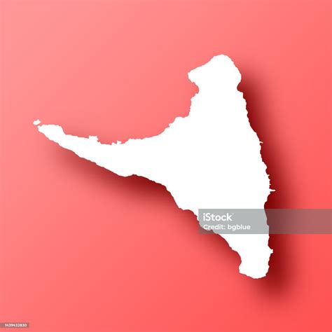 Anjouan Map On Red Background With Shadow Stock Illustration - Download Image Now - Abstract ...