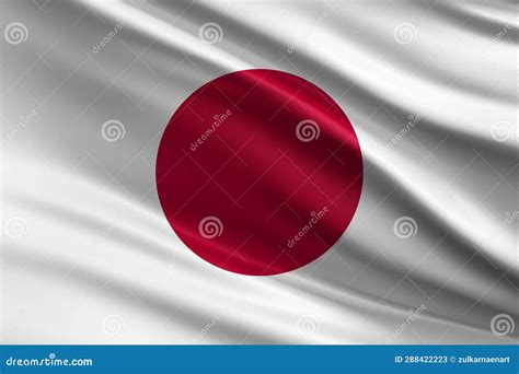 Japan Flag with Fabric Texture, Official Colors, 3D Illustration Stock ...