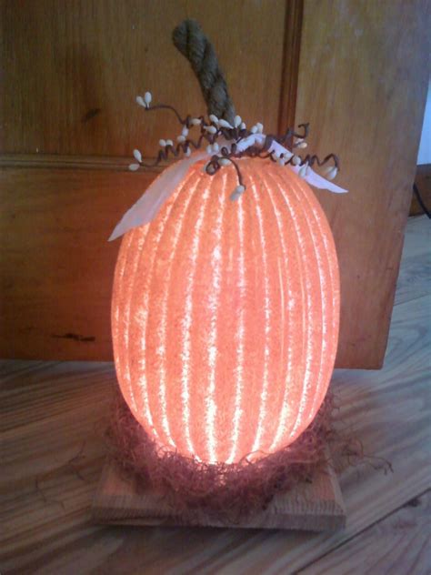 Upcycled glass light fixture turned into a lighted fall pumpkin decoration! Pumpkin Fall Decor ...