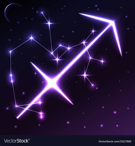 Space symbol of Sagittarius of zodiac and horoscope concept, vector art ...