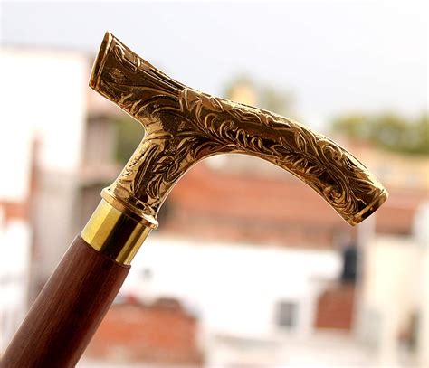 eSplanade Brass Walking Stick Handle for Men and Women | Mountable ...