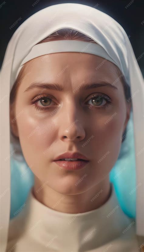 Premium Photo | Catholic nun with beautiful green eyes under the holy cross of Jesus