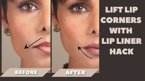 My Lip Lift Technique to Lift the CORNERS OF LIPS with lip liner - YouTube