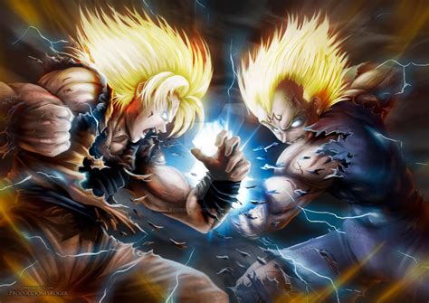 Goku vs Vegeta by RogerGoldstain on DeviantArt