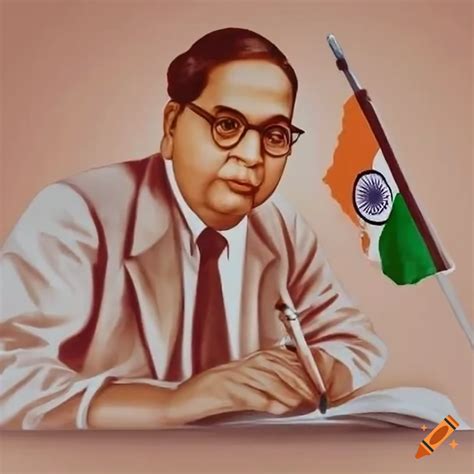 Dr. b.r. ambedkar writing indian constitution on Craiyon