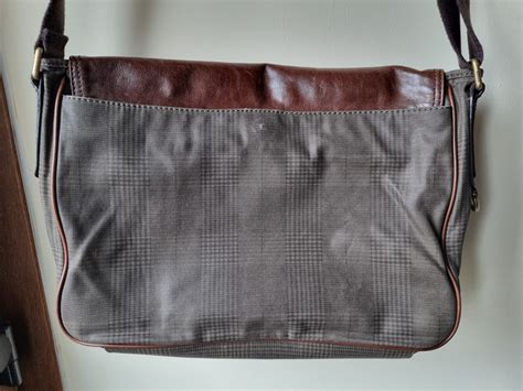Green And Brown Leather Messenger Bag Fossil | eBay