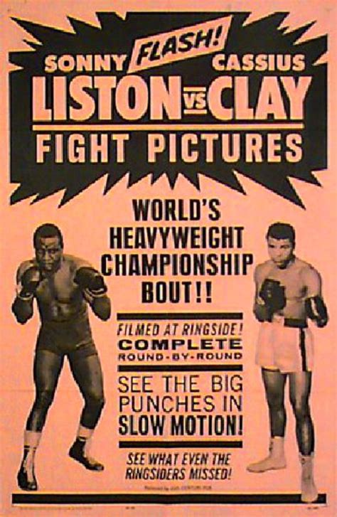 Sonny Liston vs. Cassius Clay Original 1964 U.S. One Sheet Movie Poster ...