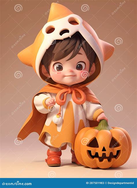 Cute Little Boy with Funny Monster Costume with a Halloween Theme Stock ...