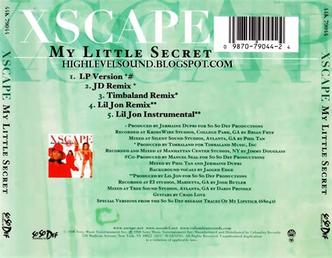 highest level of music: Xscape - My Little Secret-(CDM)-1998-hlm