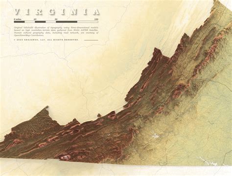 Elevation Map of Virginia Shaded Relief – GeoJango Maps