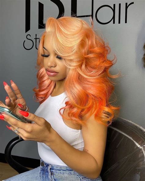 🥳HAPPY SUNDAY! 🌸🌸YOU DESERVE THE BEST!!! | Front lace wigs human hair, Wig hairstyles, Orange hair