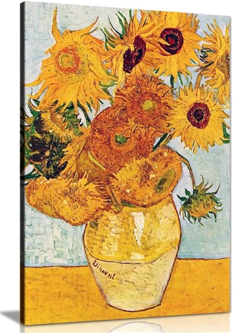 Van Gogh Sunflowers Canvas Wall Art Picture Print (24X16): Amazon.co.uk ...