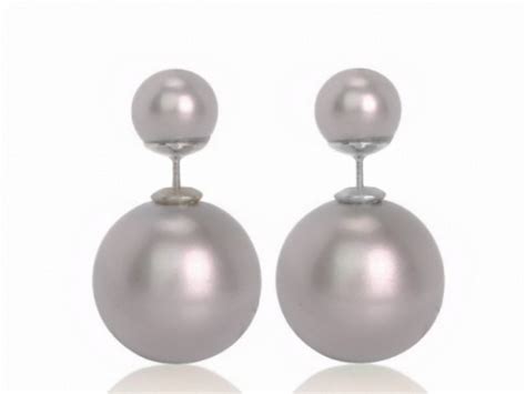 Ohrringe - GREY Doppel Ohrstecker Perle Ohrringe grau matt - ein Designerstück von Kleines-Karma ...