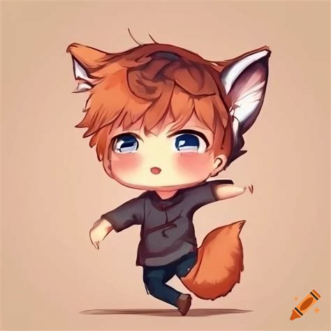 Cute chibi boy with fox ears