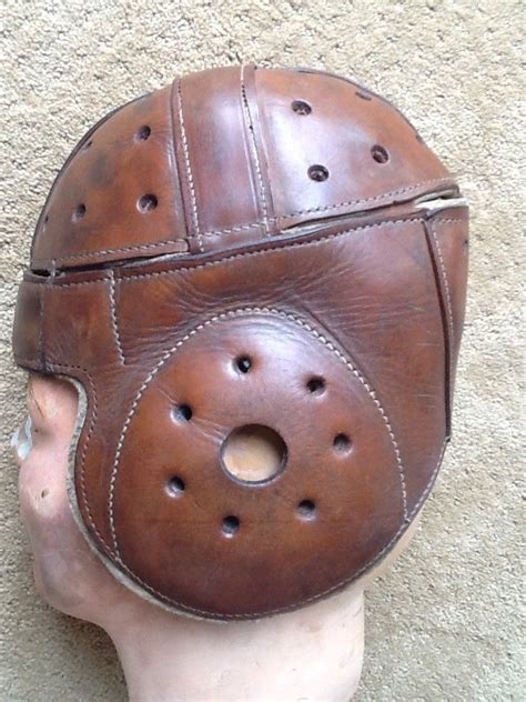 Rare Circa Early Old Antique VICTOR ALL Carmel Leather Football Helmet ...