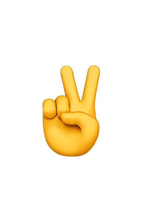 a yellow peace sign with two fingers in the shape of a v on it's left hand