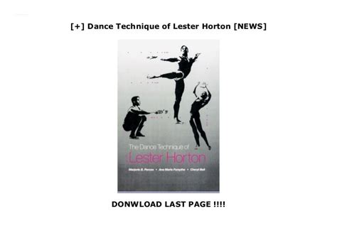 Dance Technique of Lester Horton [NEWS]