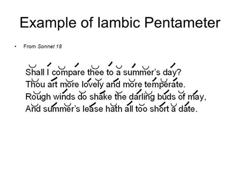 Iambic Pentameter-Sonnet 18 | Iambic pentameter, Sonnets, Writing poems