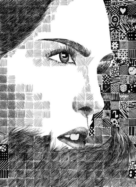 Grid Pattern Portrait by randomWaffle123 | Portrait art, Drawings, Art classroom