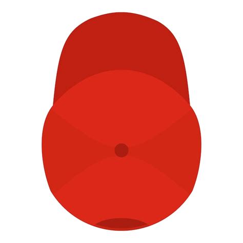 Premium Vector | Red baseball cap icon flat illustration of red ...