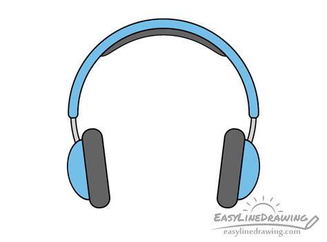 How to Draw Headphones Step by Step - EasyLineDrawing