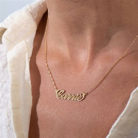 Personalized 14k Gold Carrie Name Necklace - MYKA