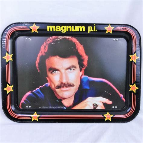 Magnum PI Tom Selleck Tray TV Bed Play Metal Tin Vintage 1982 Folding Legs | Vintage tv trays ...