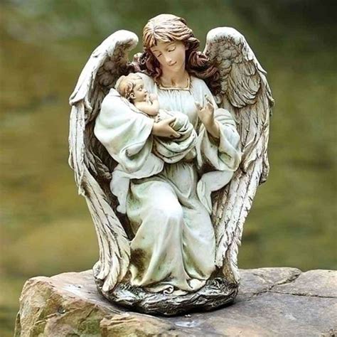 ROMAN Joseph's Studio 17" Angel with Sleeping Baby Garden Art Statue | Angel statues, Baby ...