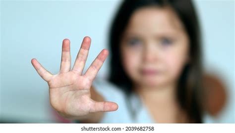 Little Girl Stop Sign Hand Saying Stock Photo 2039682758 | Shutterstock