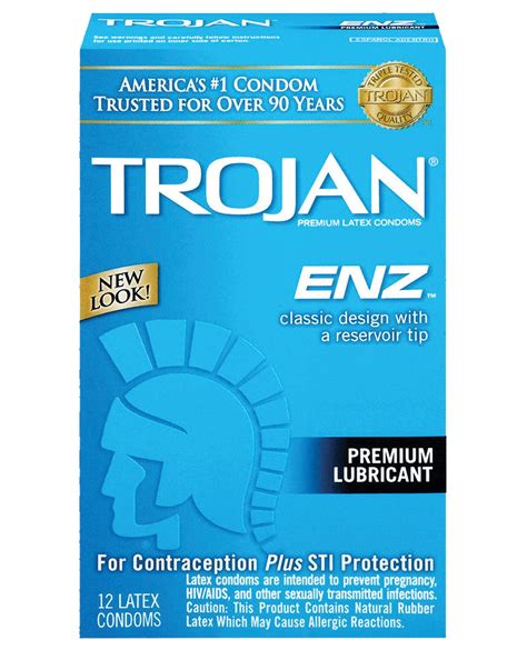 Trojan-Enz Lubricated Condoms - Box of 12 by Paradise marketing | Cupid ...