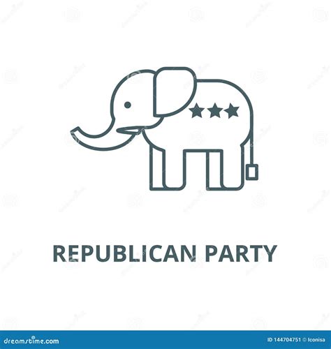 Elephant Usa,republican Party Line Icon, Vector. Elephant Usa,republican Party Outline Sign ...