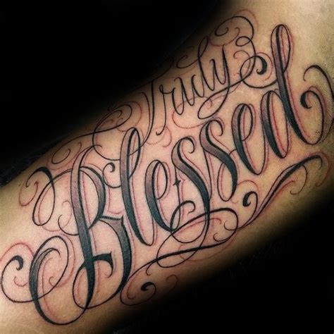 blessed in cursive tattoo - deerArtDrawingSketchesDesignReference