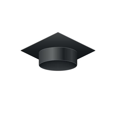 3d realistic Graduation university black cap. 6600145 Vector Art at ...