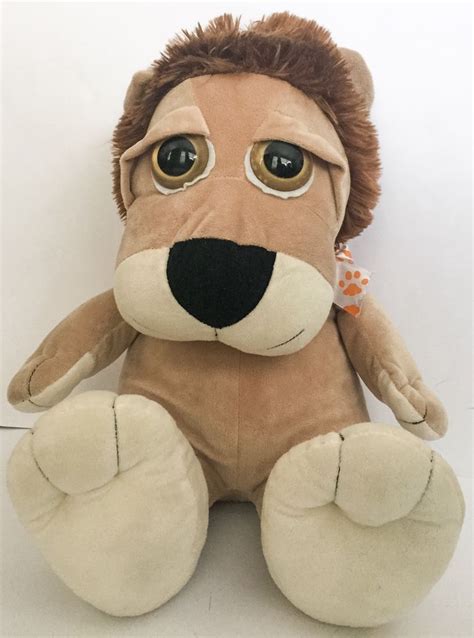 Big Walmart Lion Plush Stuffed Animal Toy Huge Eyes Paw Print Bow Tie # ...